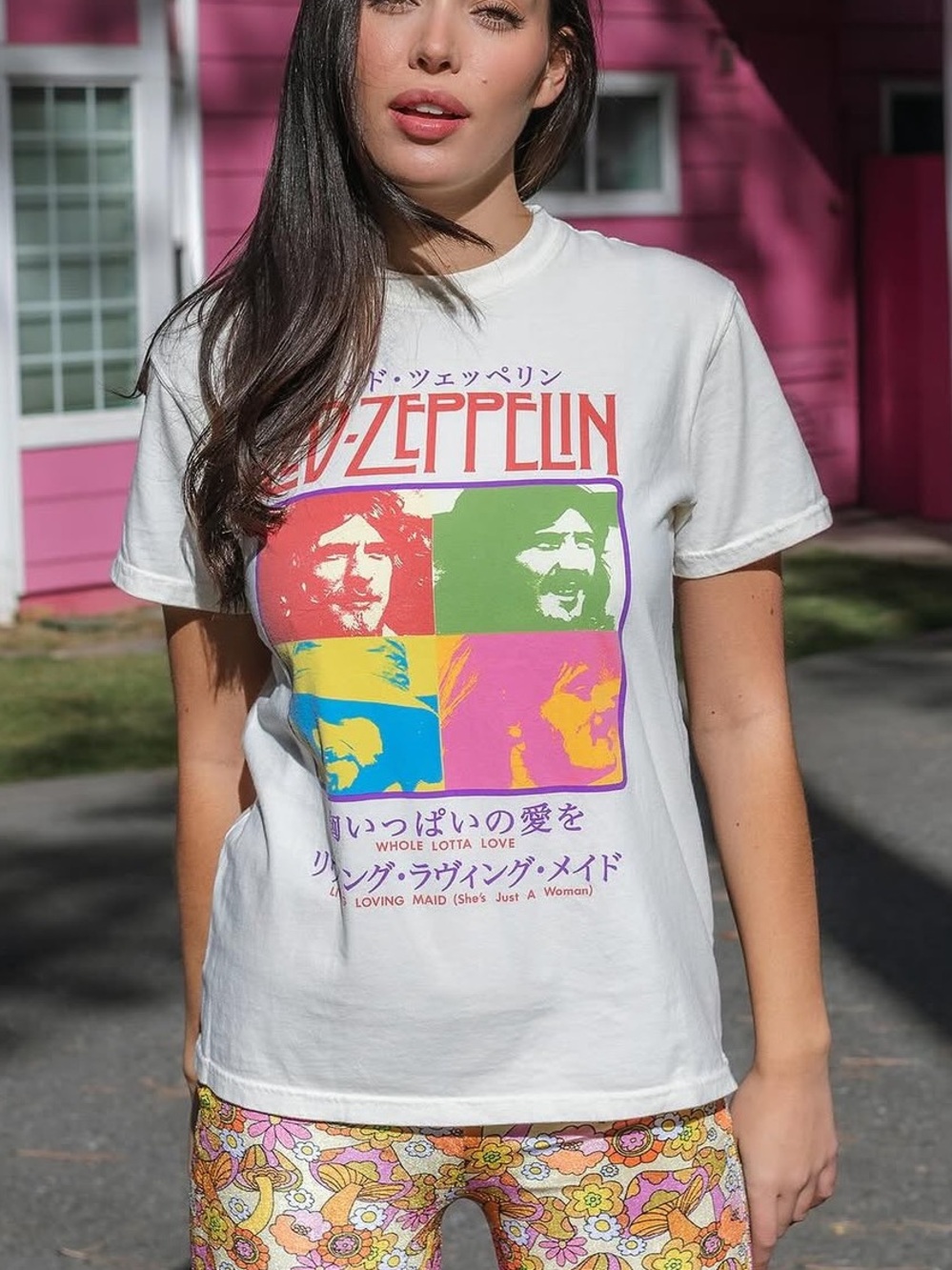 Led Zeppelin White Graphic Band Tee